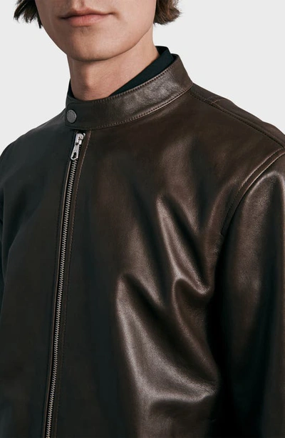 Shop Rag & Bone Icons Archive Cafe Racer Leather Jacket In Brown
