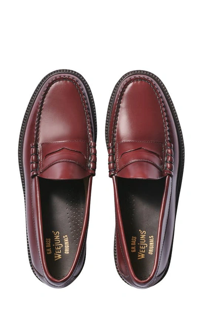G.h. Bass & Co. Weejuns 90s Larson Leather Penny Loafers In Wine