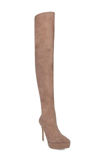 Black Suede Studio Jasmine Stretch Over-the-knee Boots In Fendi Leather
