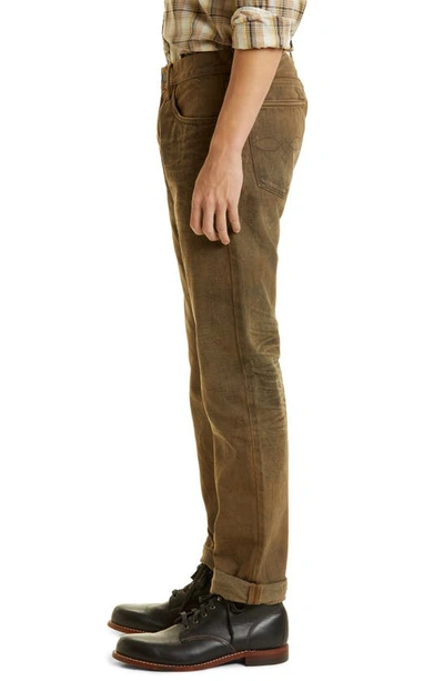 Shop Double Rl Slim Fit Jeans In Distressed Brown Wash