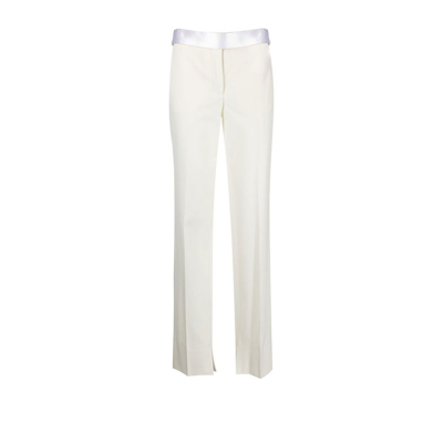 Shop Stella Mccartney White Straight Leg Trousers In Neutrals