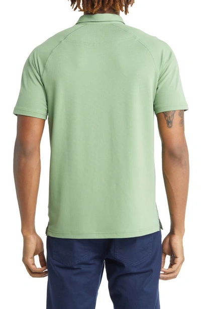 Shop Rhone Delta Short Sleeve Piqué Performance Polo In Loden Frost
