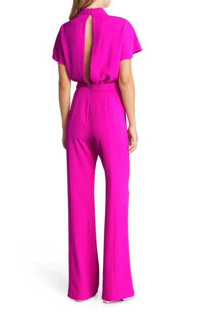 Shop Black Halo Estella Short Sleeve Jumpsuit In Vibrant Pink