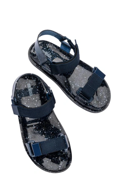 Shop Melissa Papete Sandal In Blue Glitter Silver