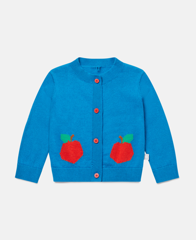 Shop Stella Mccartney Apple Knit Cardigan In Blue