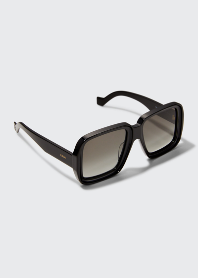 Shop Loewe Square Acetate Sunglasses In Shiny Black