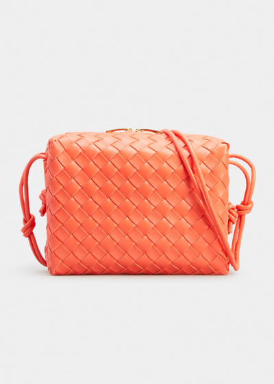 Shop Bottega Veneta Loop Mini Intrecciato Crossbody Bag In Sunburst