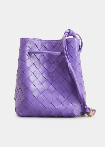 Shop Bottega Veneta Small Intrecciato Napa Bucket Crossbody Bag In Purple