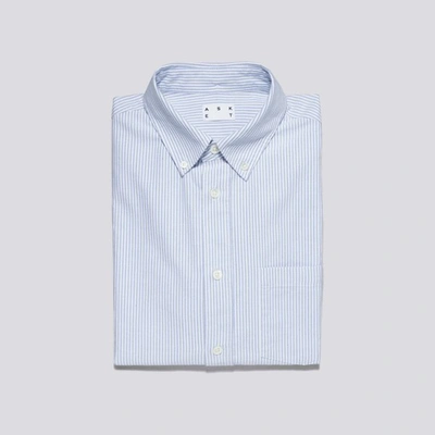 Shop Asket The Oxford Shirt Blue Stripe