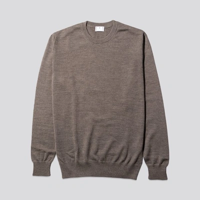Shop Asket The Merino Sweater Brown Melange