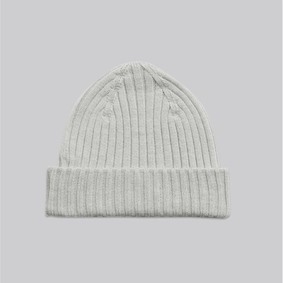 Asket The Ribbed Wool Beanie Light Grey In Light Grey