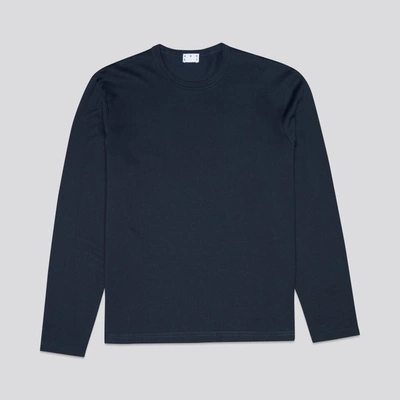 Shop Asket The Long Sleeve T-shirt Dark Navy