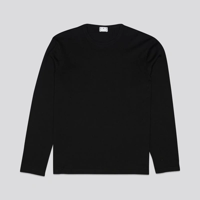 Asket The Long Sleeve T-shirt Black In Black