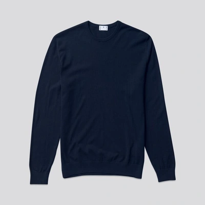 Shop Asket The Cotton Sweater Dark Navy