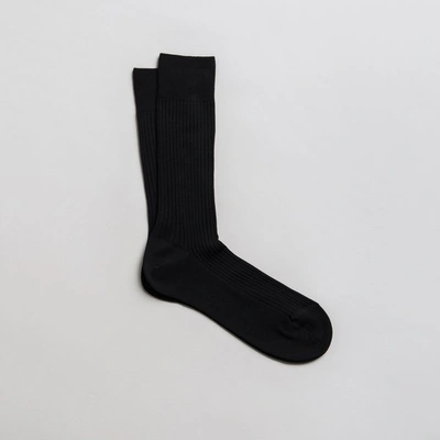 Shop Asket The Ribbed Cotton Sock Black