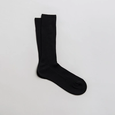 Shop Asket The Ribbed Cotton Sock 3-pack Black