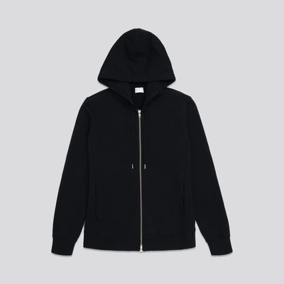 Shop Asket The Zip Hoodie Dark Navy