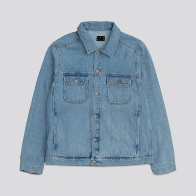 Asket The Washed Denim Jacket Stone Bleach In Stone Bleach