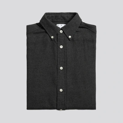 Asket The Flannel Shirt Charcoal Melange In Charcoal Melange