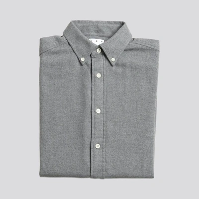 Asket The Flannel Shirt Grey Melange In Grey Melange