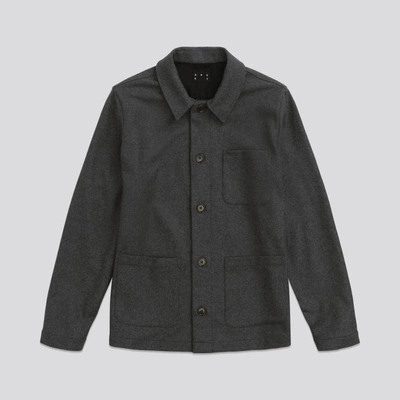 Asket The Wool Overshirt Charcoal Melange In Charcoal Melange