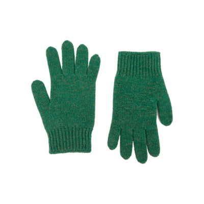 Shop Gucci Kids Green Gg-intarsia Wool Gloves
