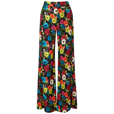 Alice And Olivia Dylan High-waisted Wide-leg Pants In Multicoloured