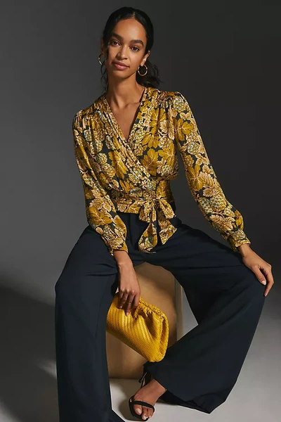 Shop By Anthropologie Tie-front Blouse In Assorted