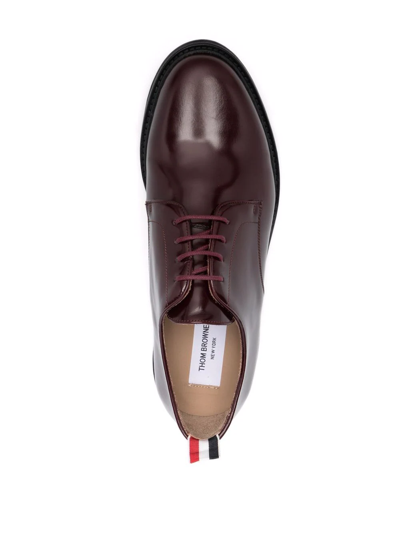 Shop Thom Browne Lace-up Leather Shoes In Red