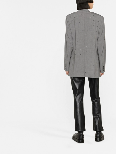 Msgm Notched-lapel Single-breasted Blazer In Grau