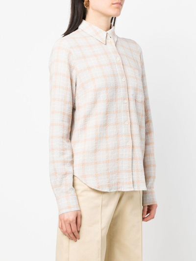 Shop Henrik Vibskov Check-print Long-sleeve Shirt In Grey