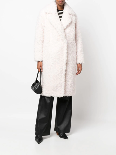 Yves Salomon Woven Wool Maxi Coat In White
