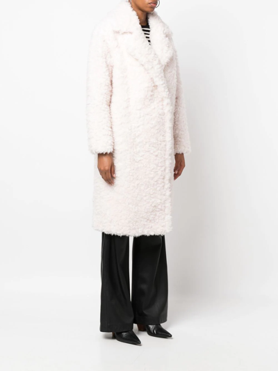 Yves Salomon Woven Wool Maxi Coat In White