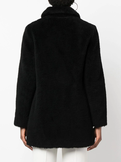 Yves Salomon Meteo Short Woven Wool Coat In Black