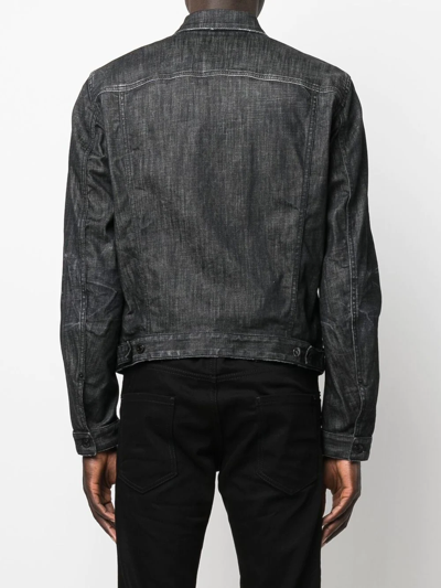 Dsquared2 Studded Distressed Denim Jacket In Black