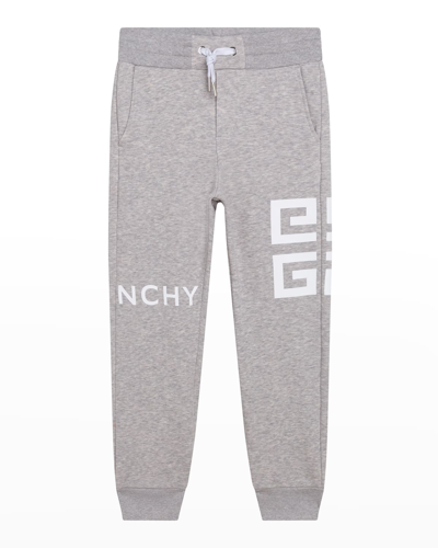 Shop Givenchy Boy's Sweatpants With 4g Logo In Grey