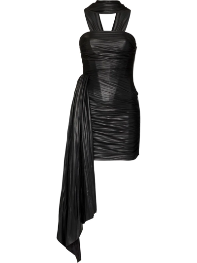 Maria Lucia Hohan Black Delfina Ruched Mini Dress In Black