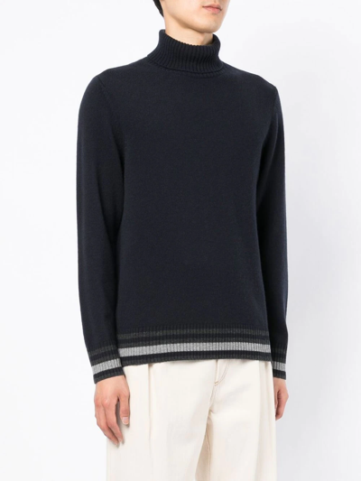 N•peal Roll-neck Jumper In Blue