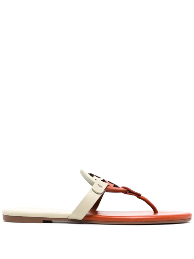 Shop Tory Burch Two-tone Cut-out Sandals In Braun