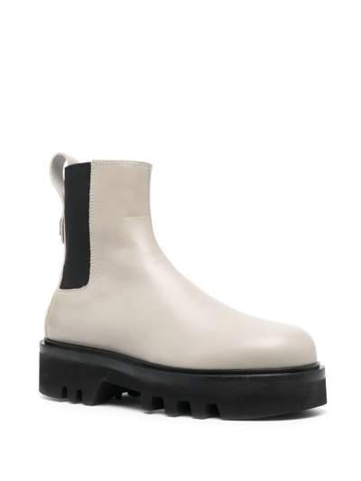 Furla Leather Ankle Boots In Schwarz