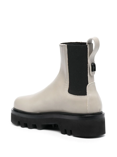 Furla Leather Ankle Boots In Schwarz