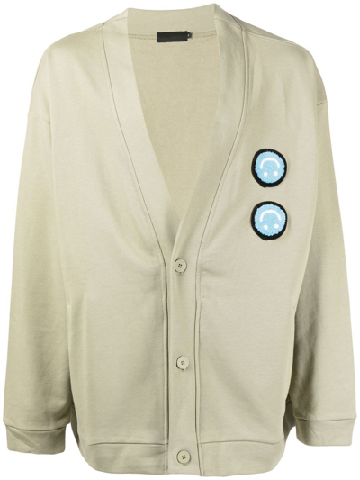 Shop Off Duty Flak Smiley Patch Cardigan In Green