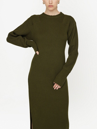 Anine Bing Aurora Rib Knit Dress In Green | ModeSens