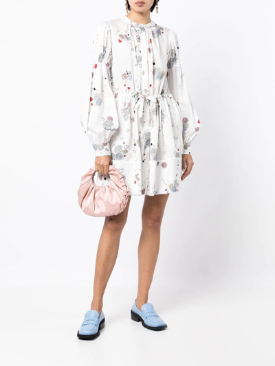 Macgraw In Cahoots Printed Mini Dress In White