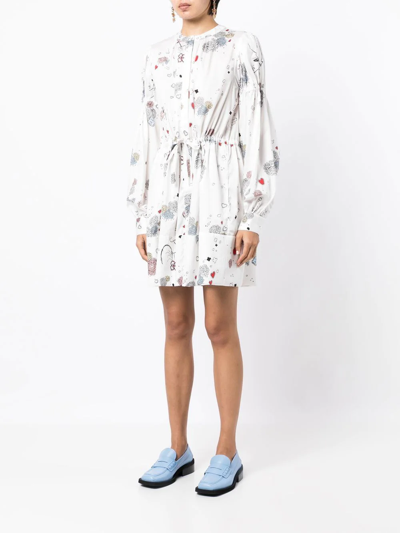 Macgraw In Cahoots Printed Mini Dress In White