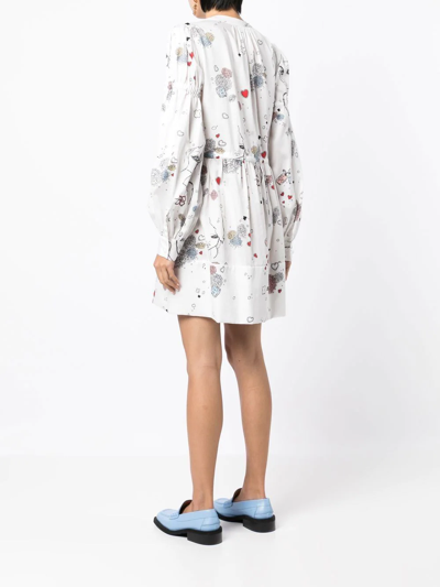 Macgraw In Cahoots Printed Mini Dress In White