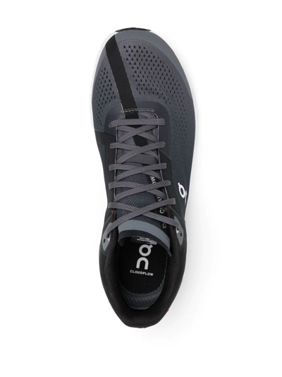 Shop On Running Cloudflow Recycled Lace-up Sneakers In Black