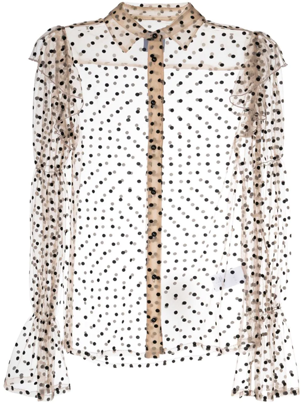 Macgraw sheer polka-dot tulle shirt - Neutrals