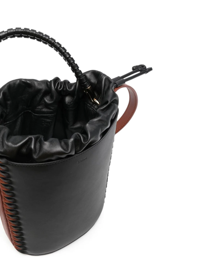 Chloé Colour-block Leather Bucket-bag In Schwarz