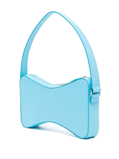 Shop Mach & Mach Double Bow Shoulder Bag In Blau